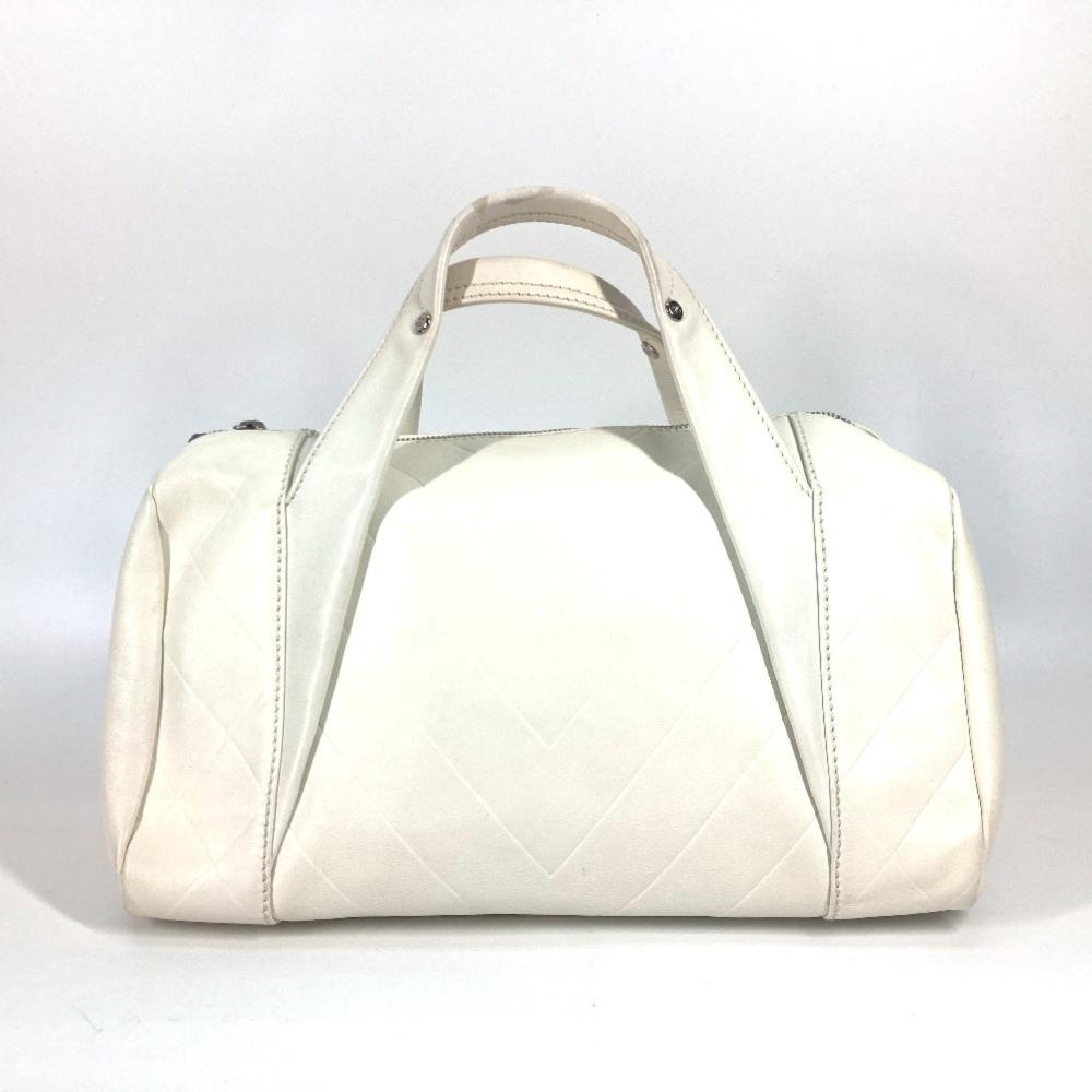 White Leather Chanel Handbag