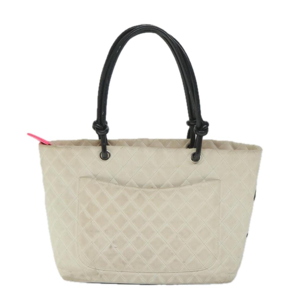 White Leather Chanel Tote