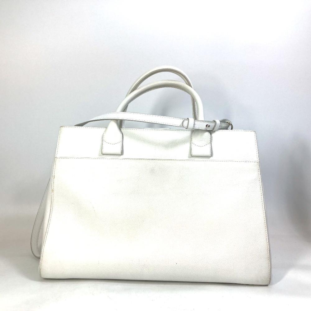 White Leather Chanel Handbag