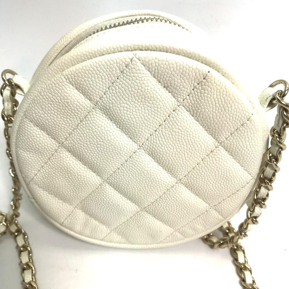 White Leather Chanel Shoulder Bag