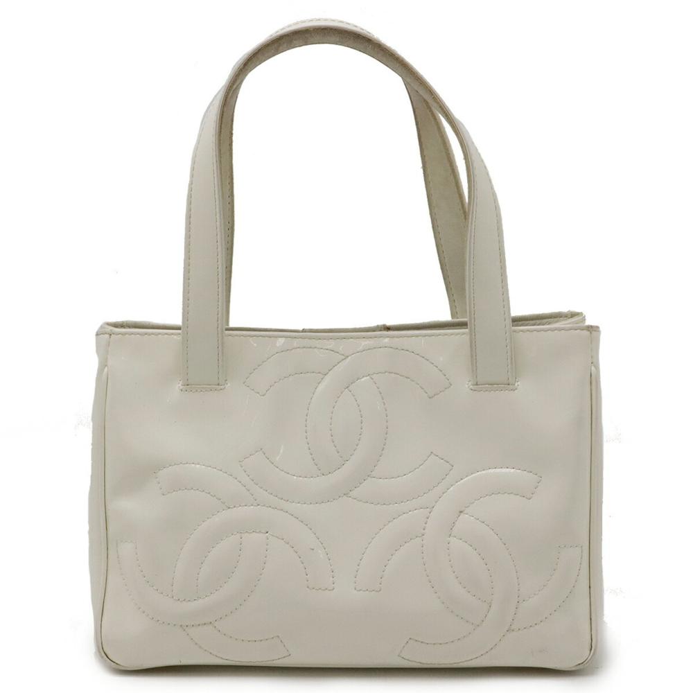 White Leather Chanel Handbag