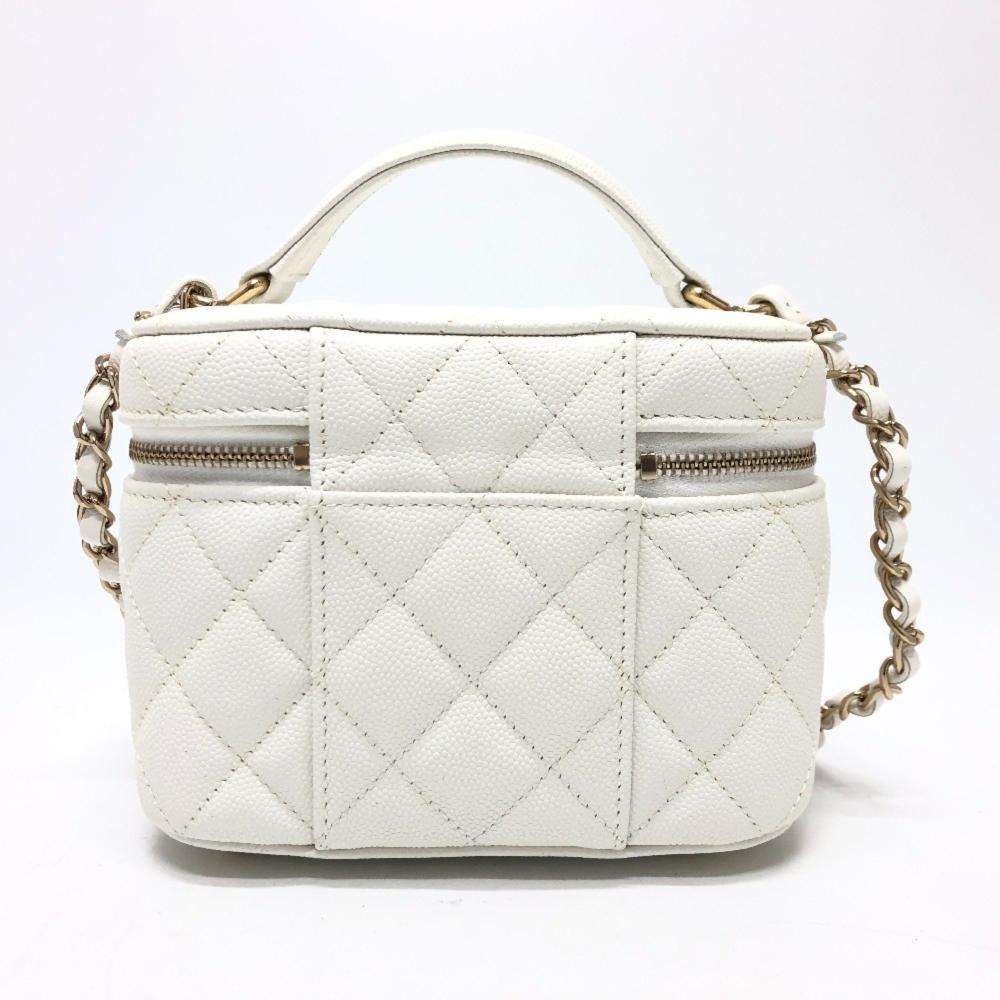 White Leather Chanel Handbag