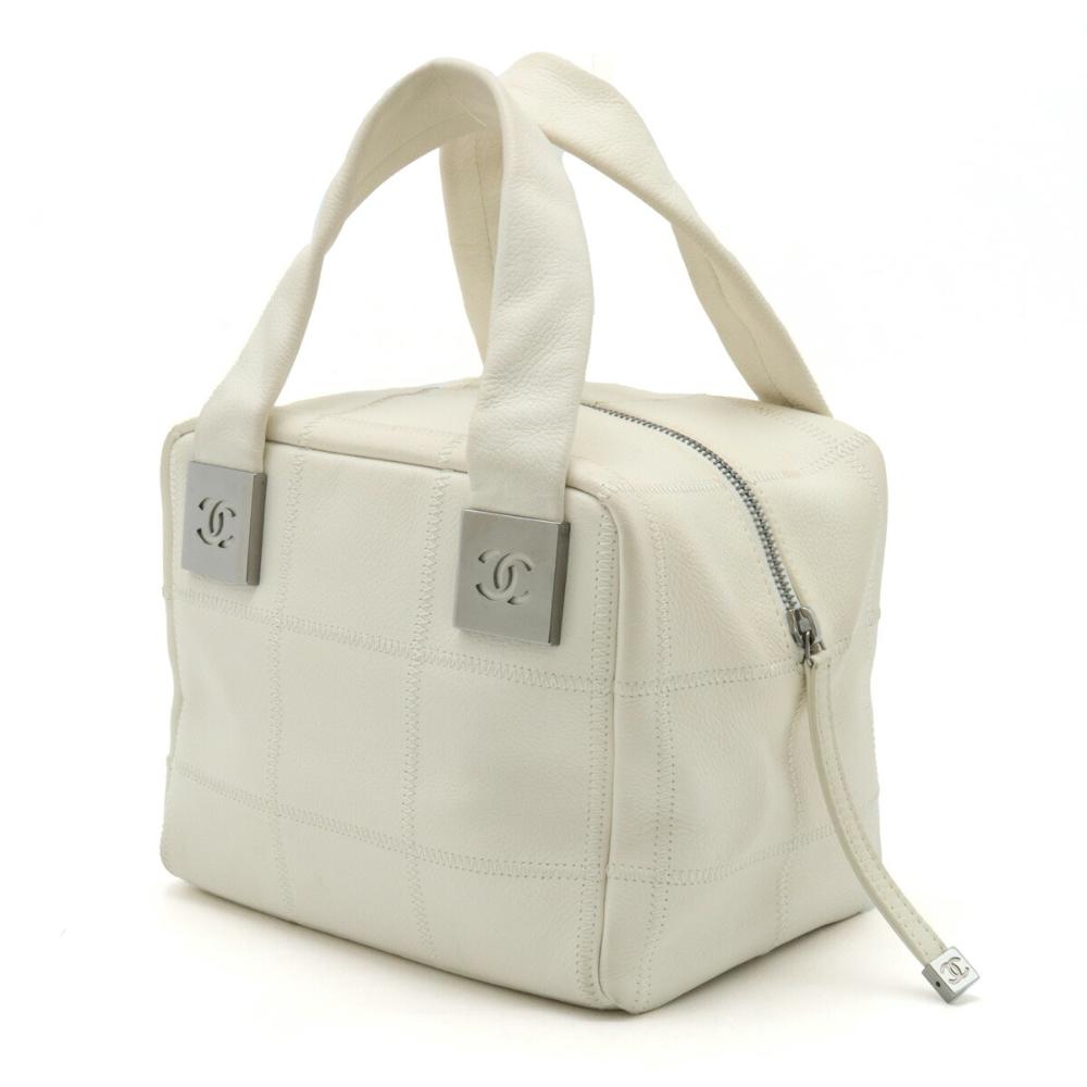 White Leather Chanel Handbag