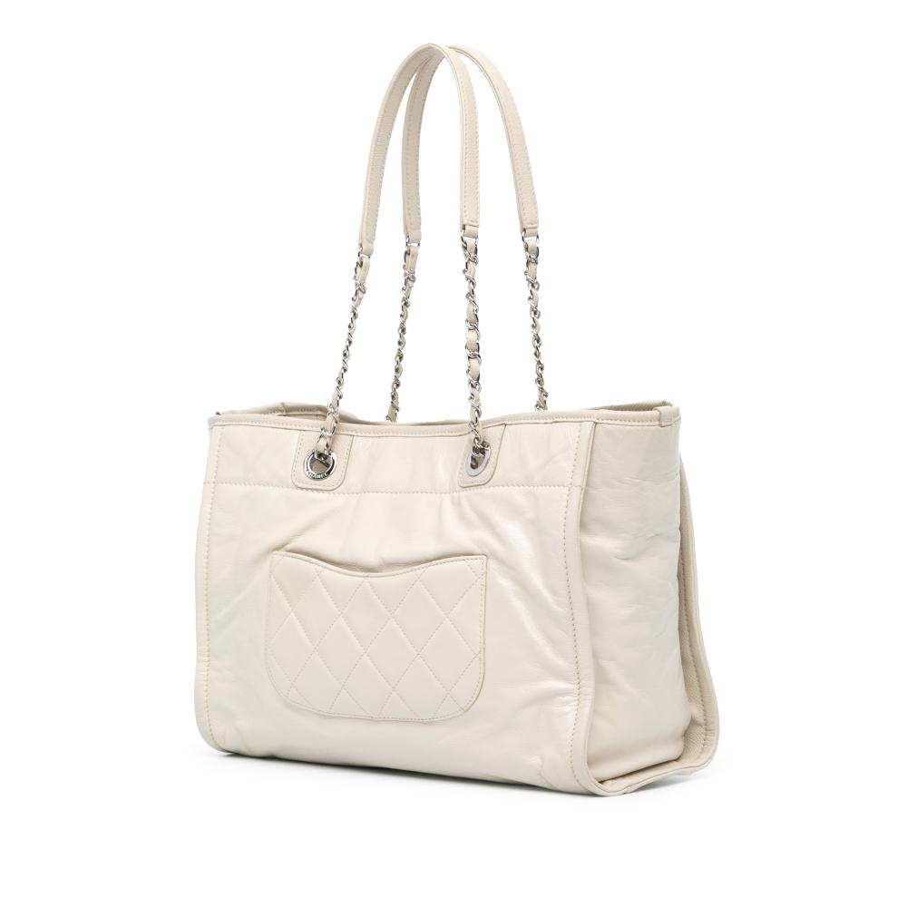 White Leather Chanel Deauville