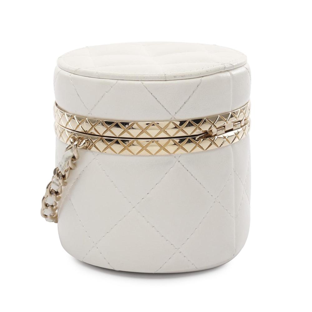 White Leather Chanel Vanity