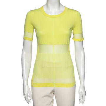 Louis Vuitton Yellow Cotton Knit Round Neck T-Shirt