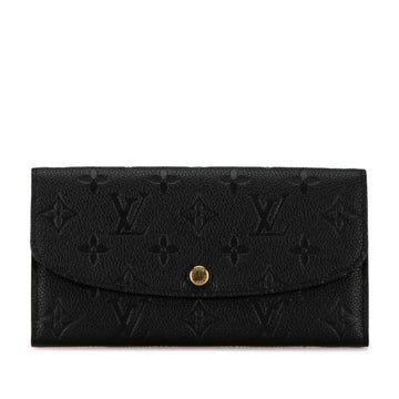 Louis Vuitton Monogram Empreinte  Noir Leather Long Wallet (Bi-Fold)