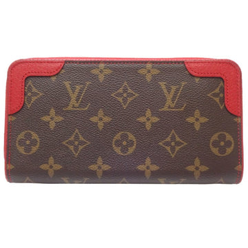 Louis Vuitton Monogram  Cerise Canvas Leather Long Wallet (Bi-Fold)