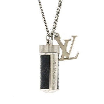 Louis Vuitton Monogram Eclipse  Canvas Metal Monogram Eclipse Pendant Necklace