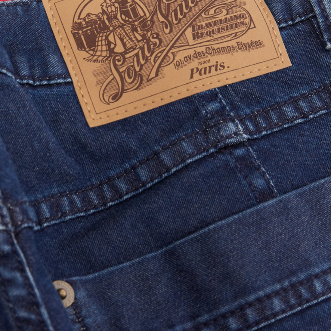 Louis Vuitton Washed Denim Patchwork Logo Skinny Motorcycle Jeans