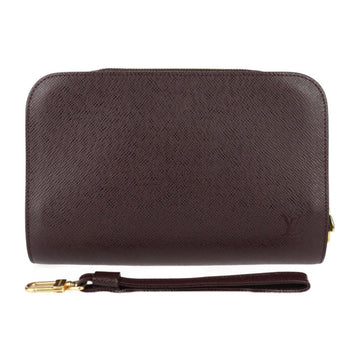 Louis Vuitton Acajou  Taiga Leather Clutch Bag Handbag Pouch