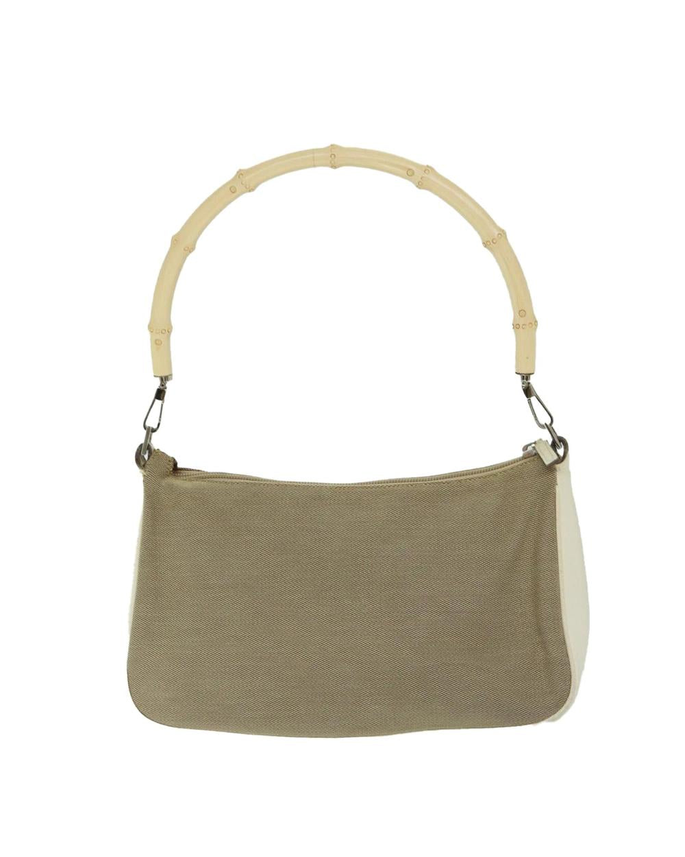 Beige Canvas Gucci Bamboo