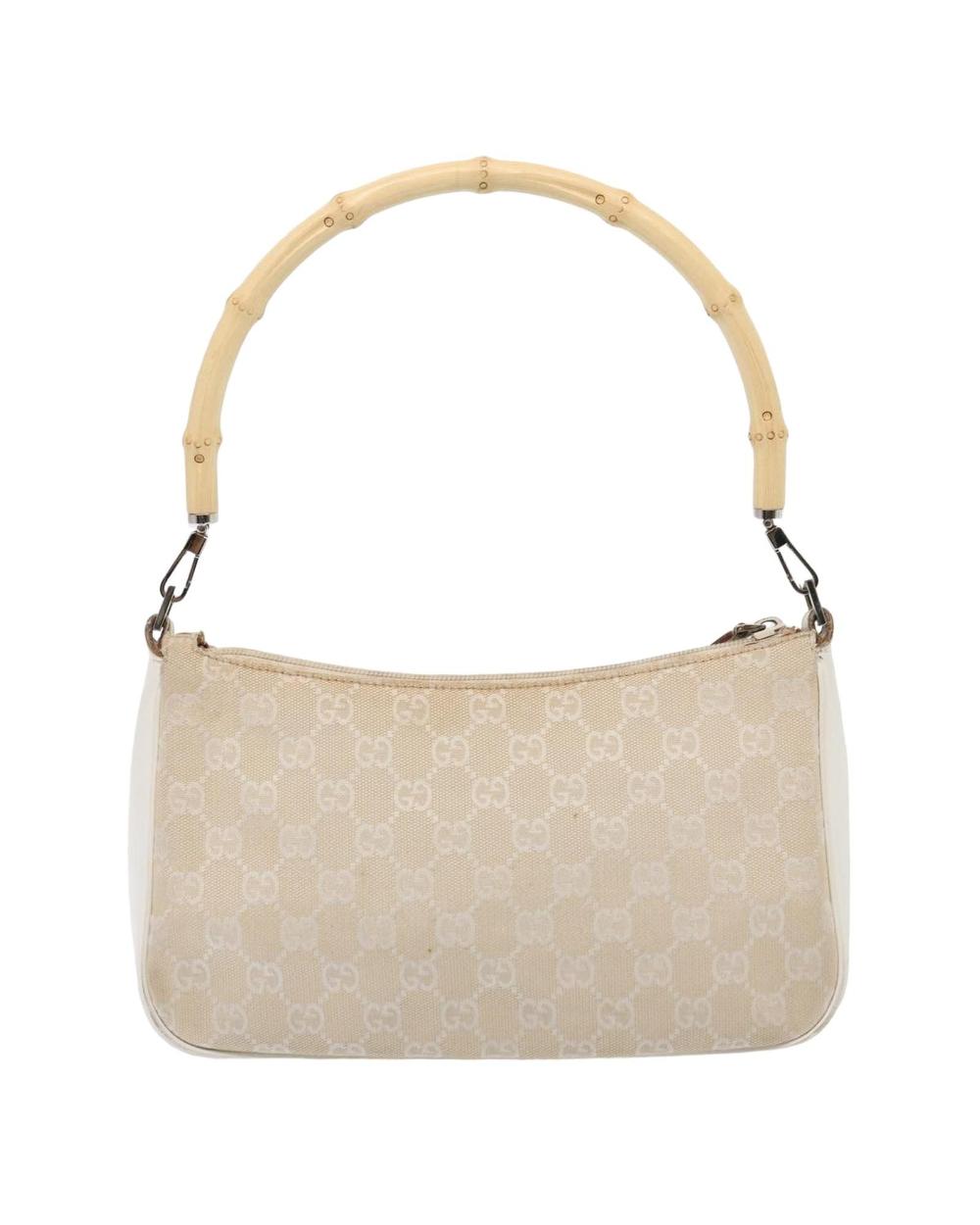 Beige Canvas Gucci Bamboo