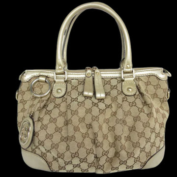 Beige Canvas Gucci Handbag