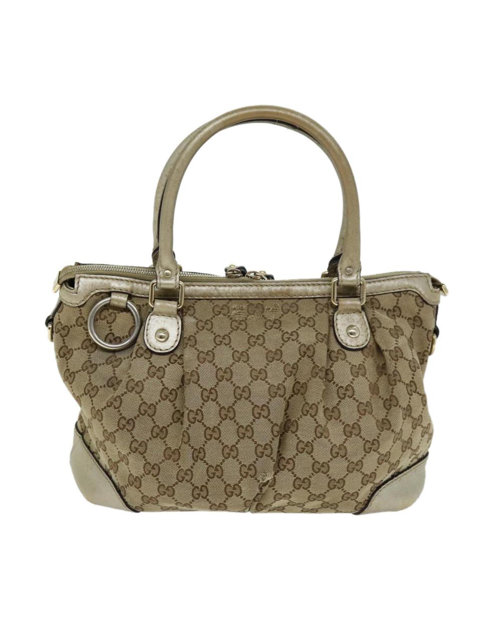 Beige Canvas Gucci Handbag