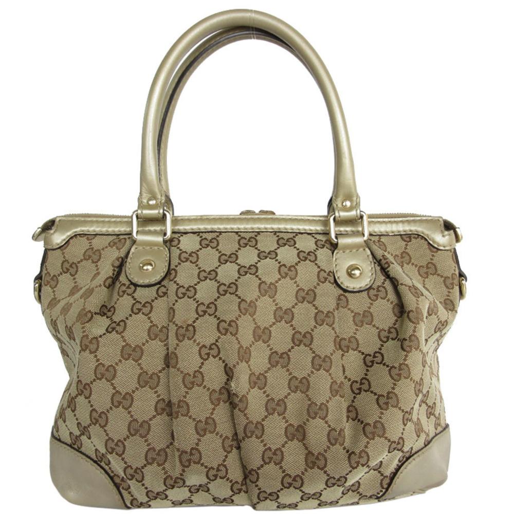 Beige Canvas Gucci Handbag