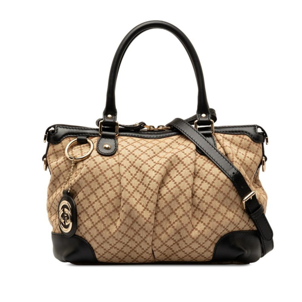 Beige Canvas Gucci Handbag
