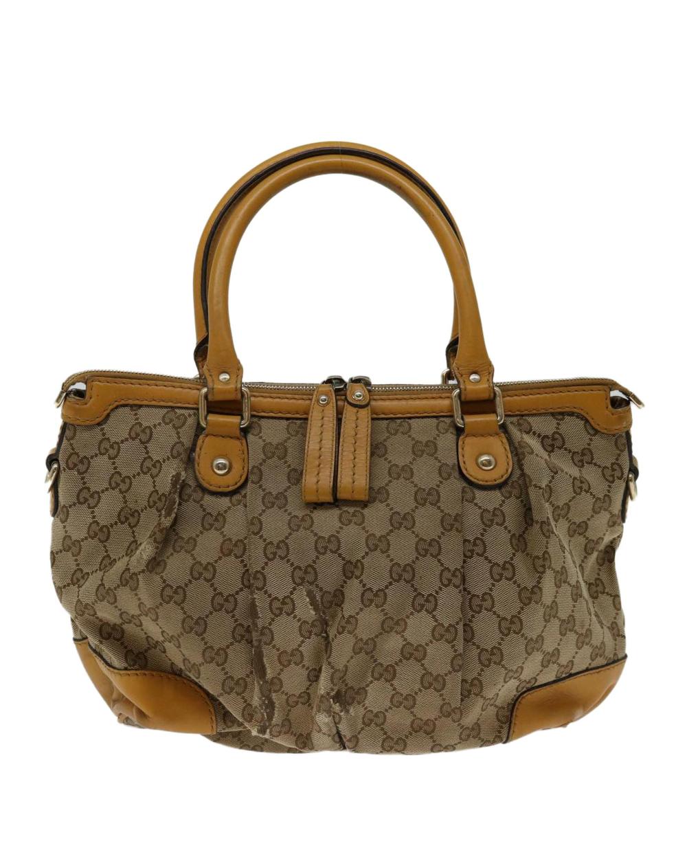 Beige Canvas Gucci Handbag
