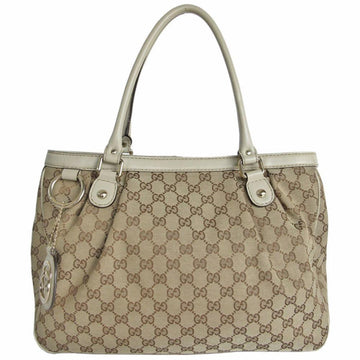 Beige Canvas Gucci Shoulder Bag