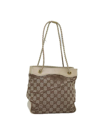 Beige Canvas Gucci Shoulder Bag