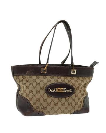 Beige Canvas Gucci Shoulder Bag