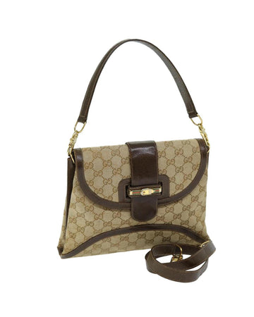 Beige Canvas Gucci Shoulder Bag