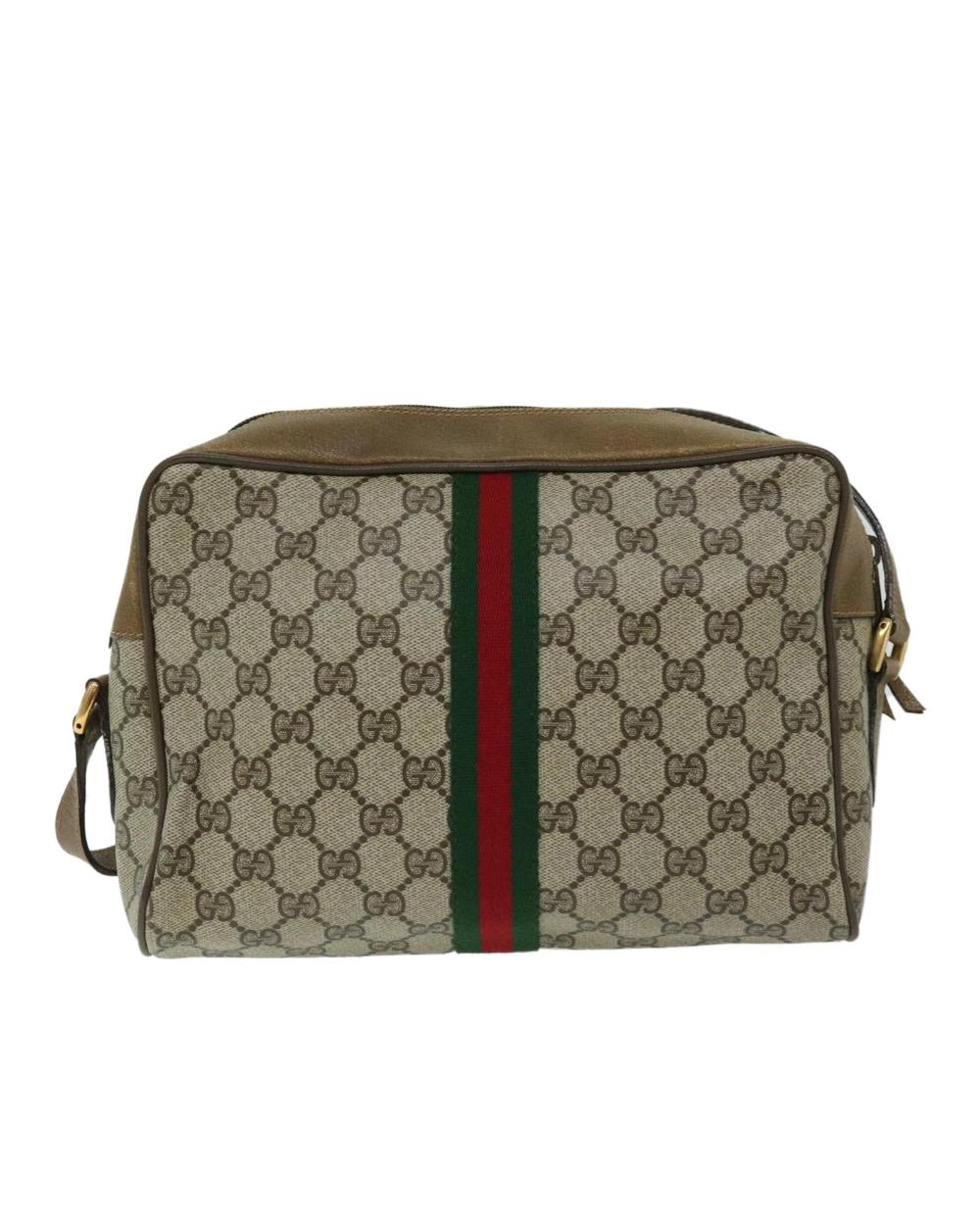 Beige Canvas Gucci Shoulder Bag