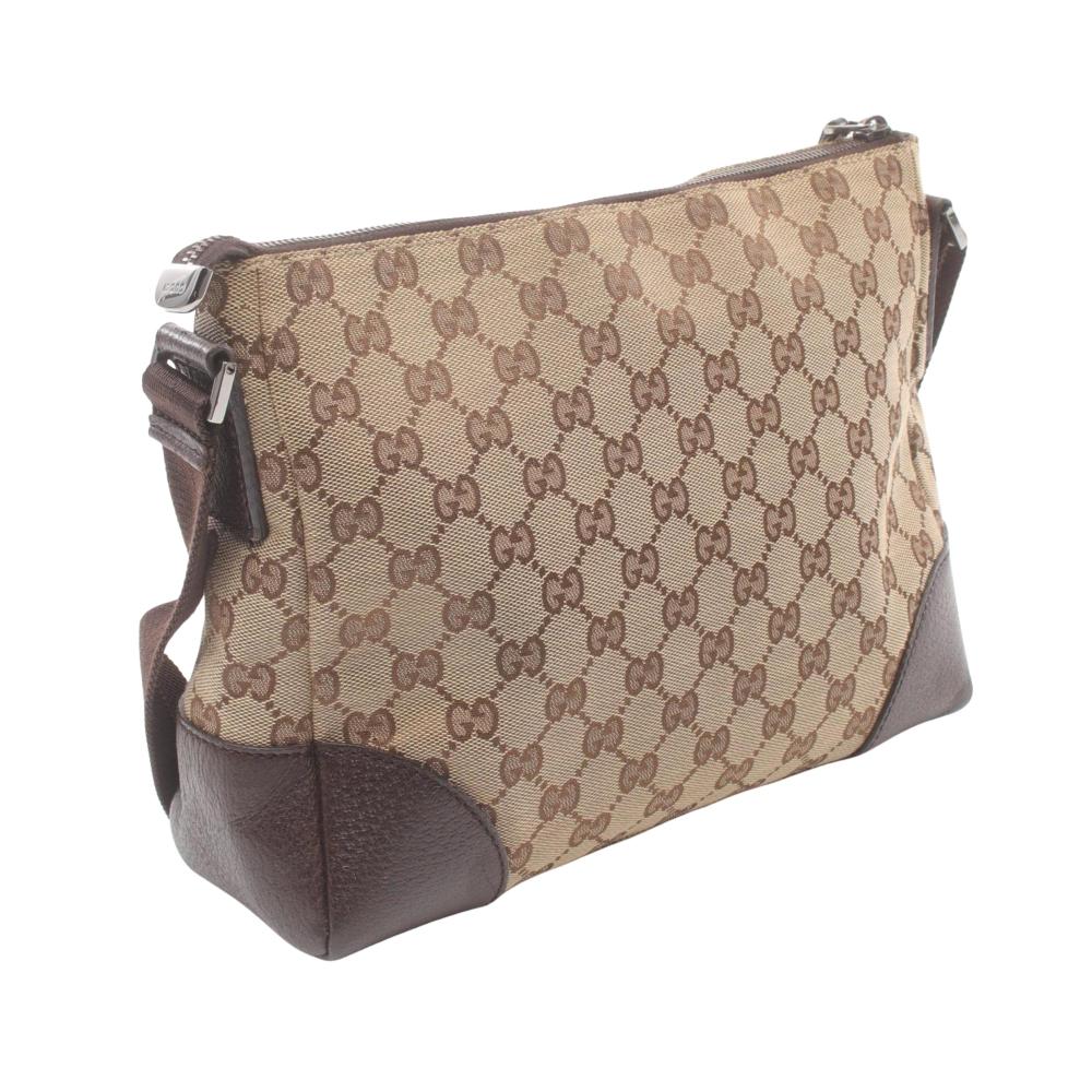Beige Canvas Gucci Shoulder Bag