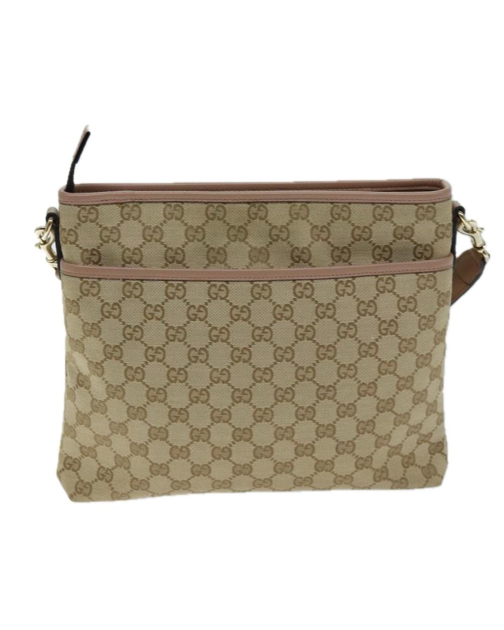 Beige Canvas Gucci Shoulder Bag