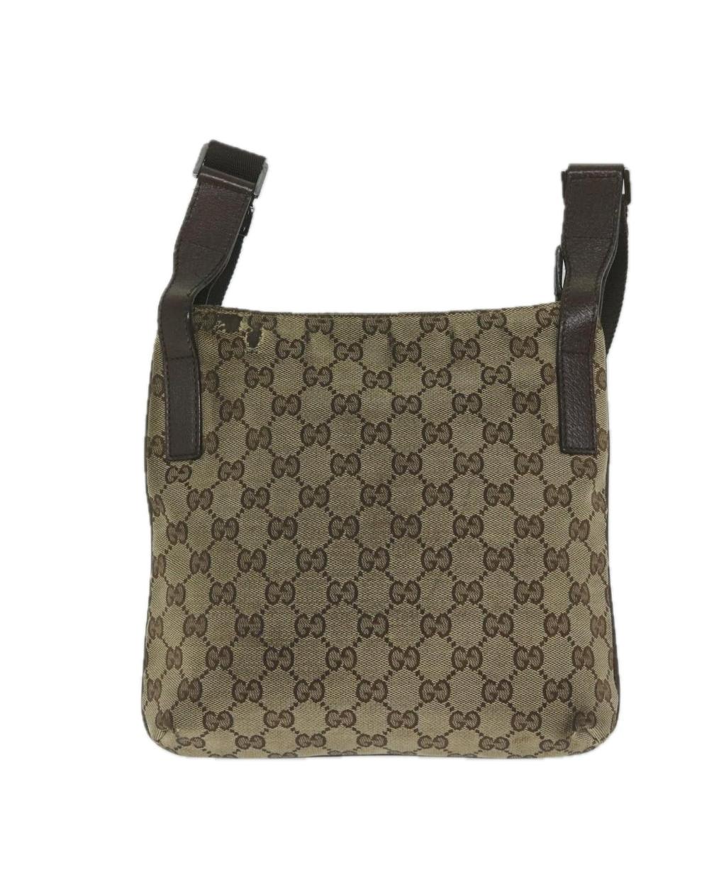 Beige Canvas Gucci Shoulder Bag