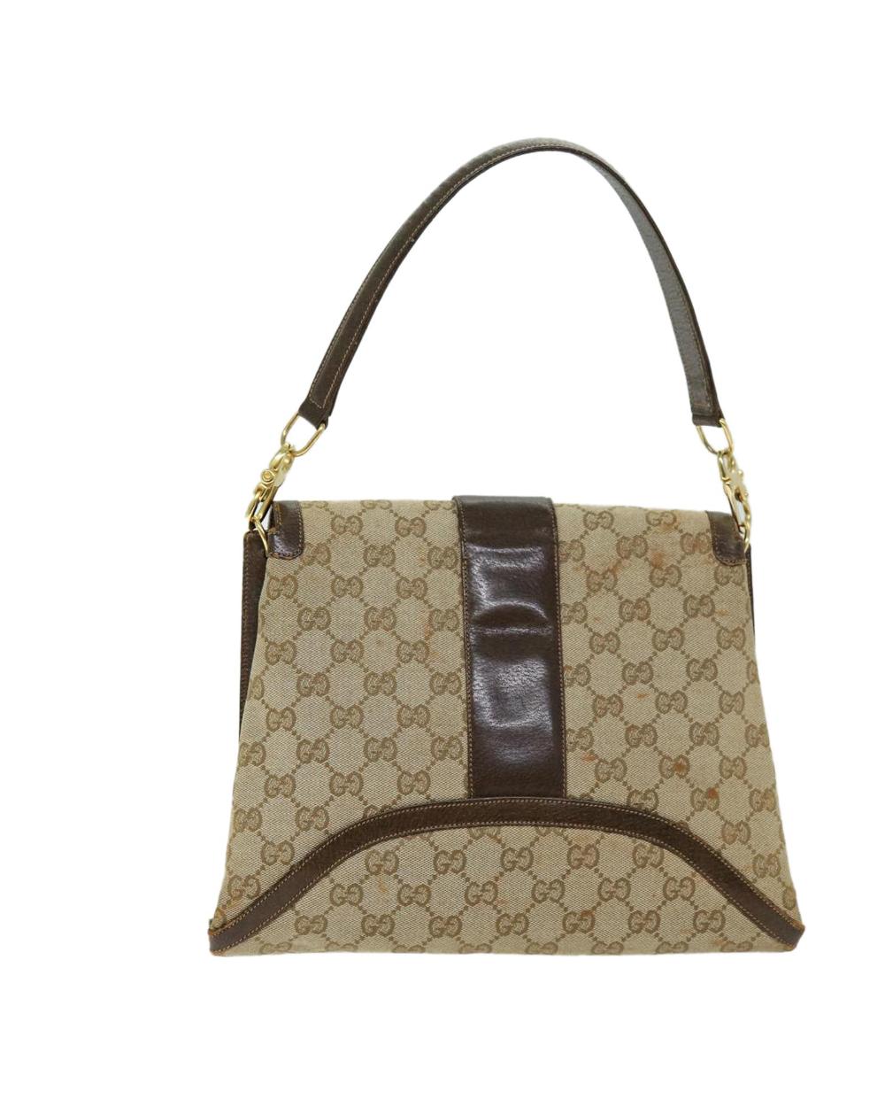 Beige Canvas Gucci Shoulder Bag
