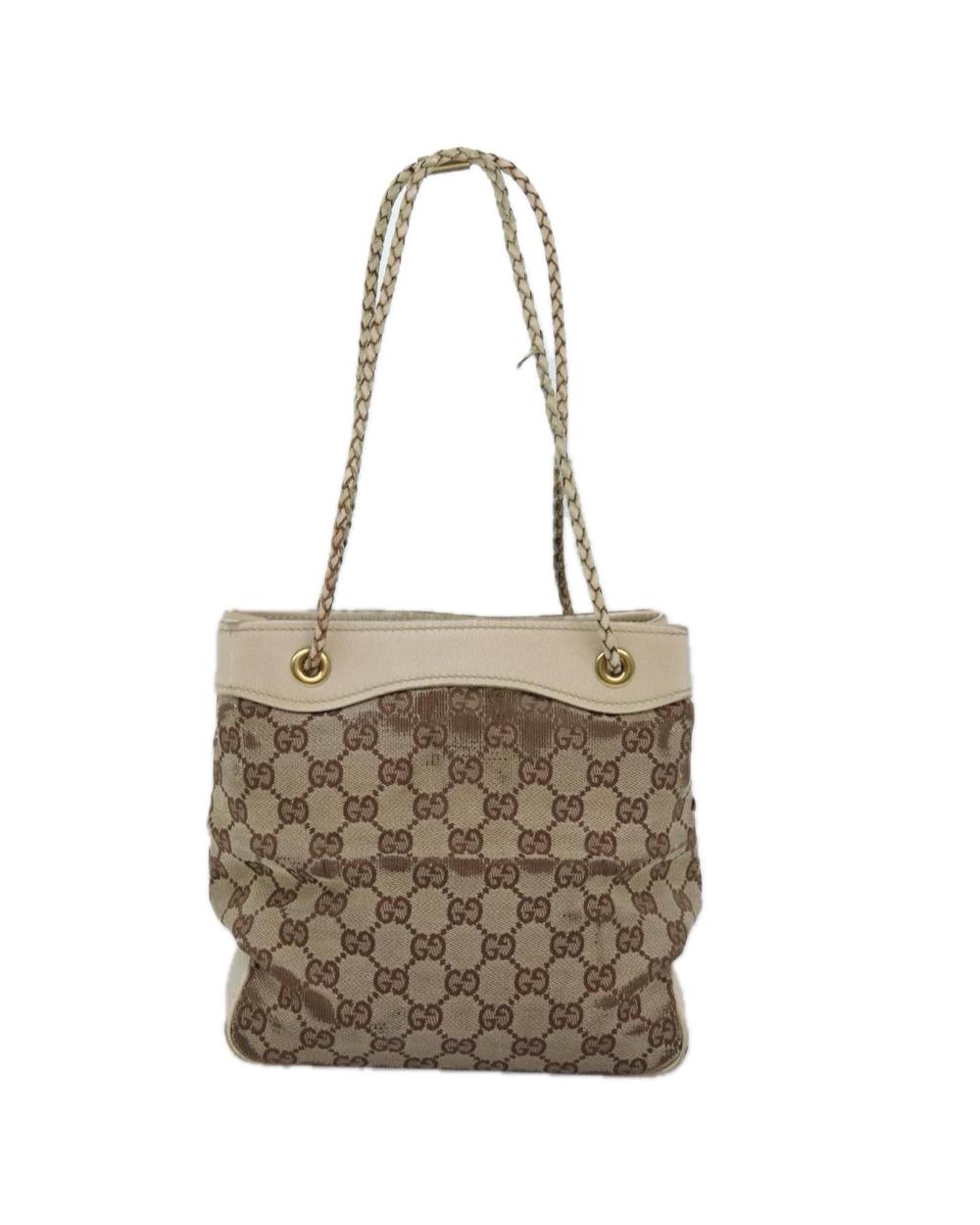 Beige Canvas Gucci Shoulder Bag