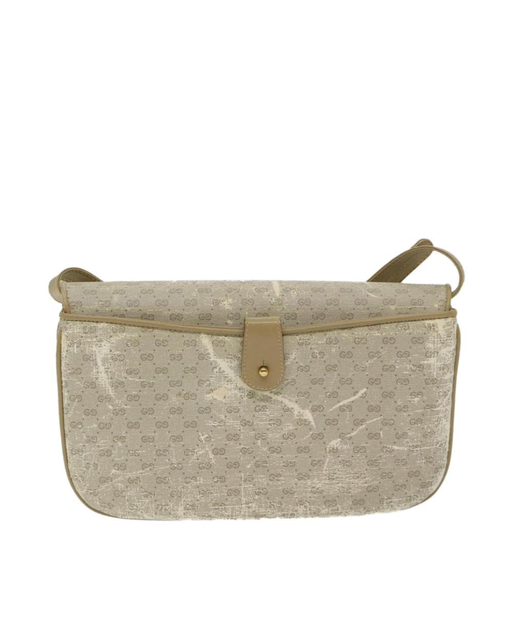 Beige Canvas Gucci Shoulder Bag