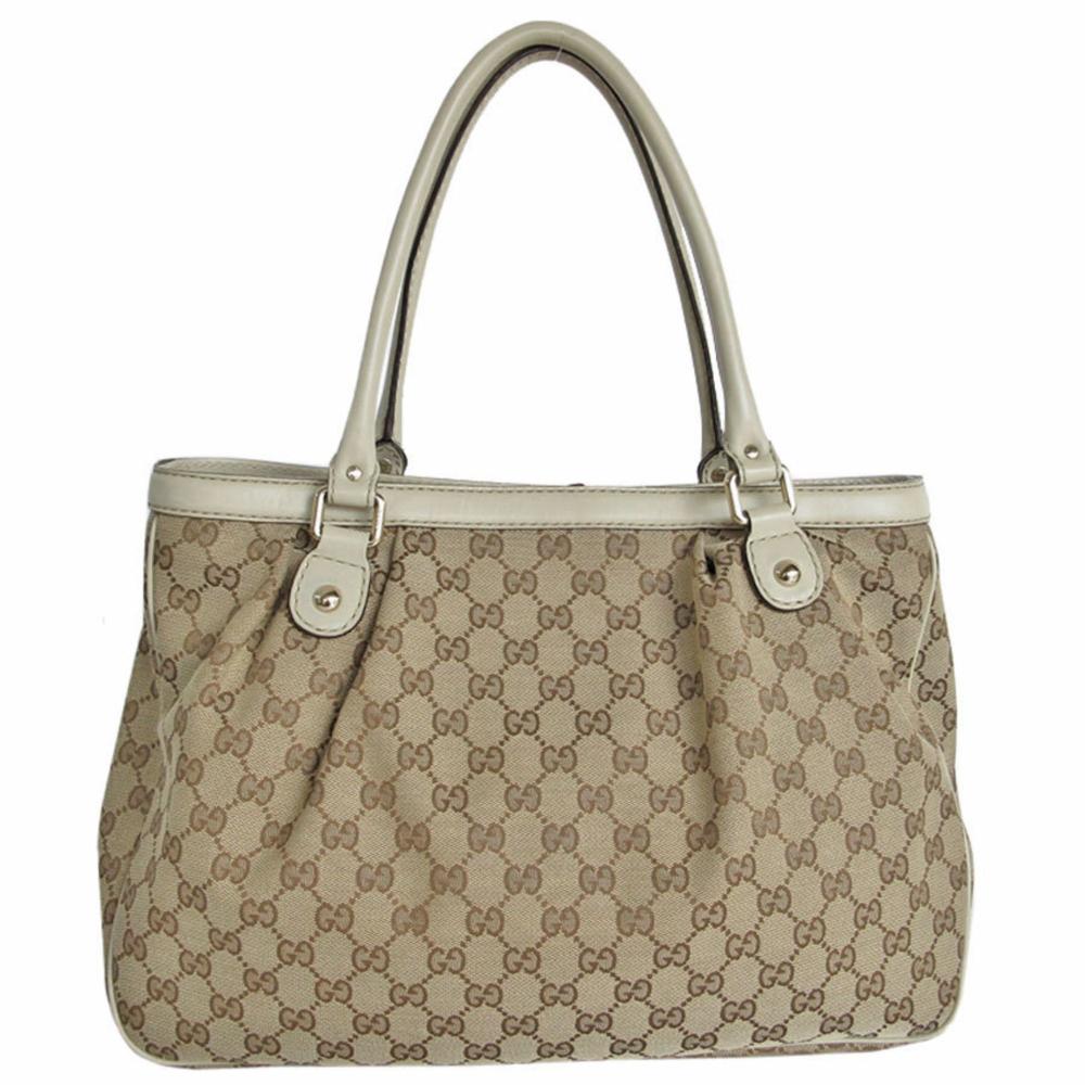 Beige Canvas Gucci Shoulder Bag