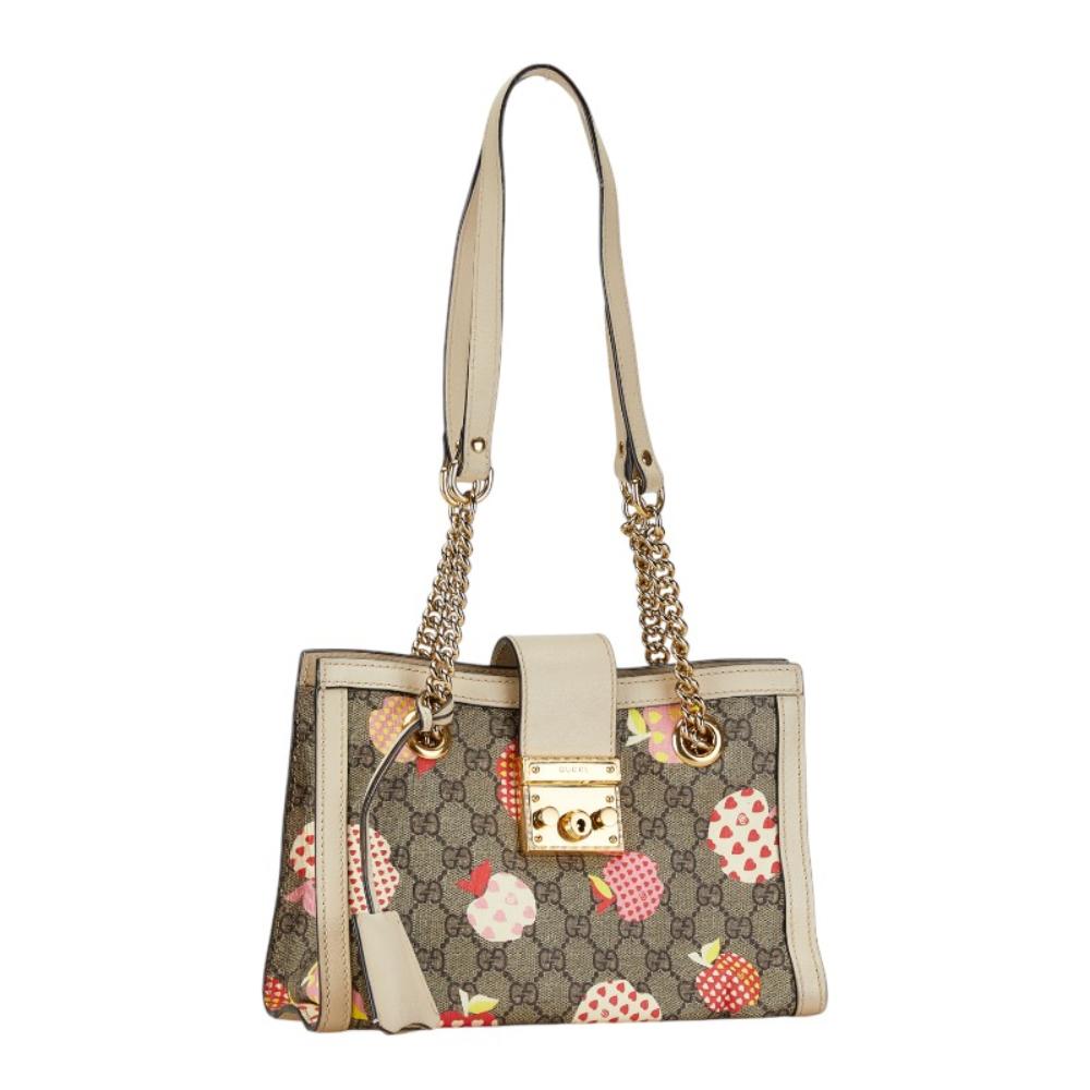 Beige Canvas Gucci Shoulder Bag
