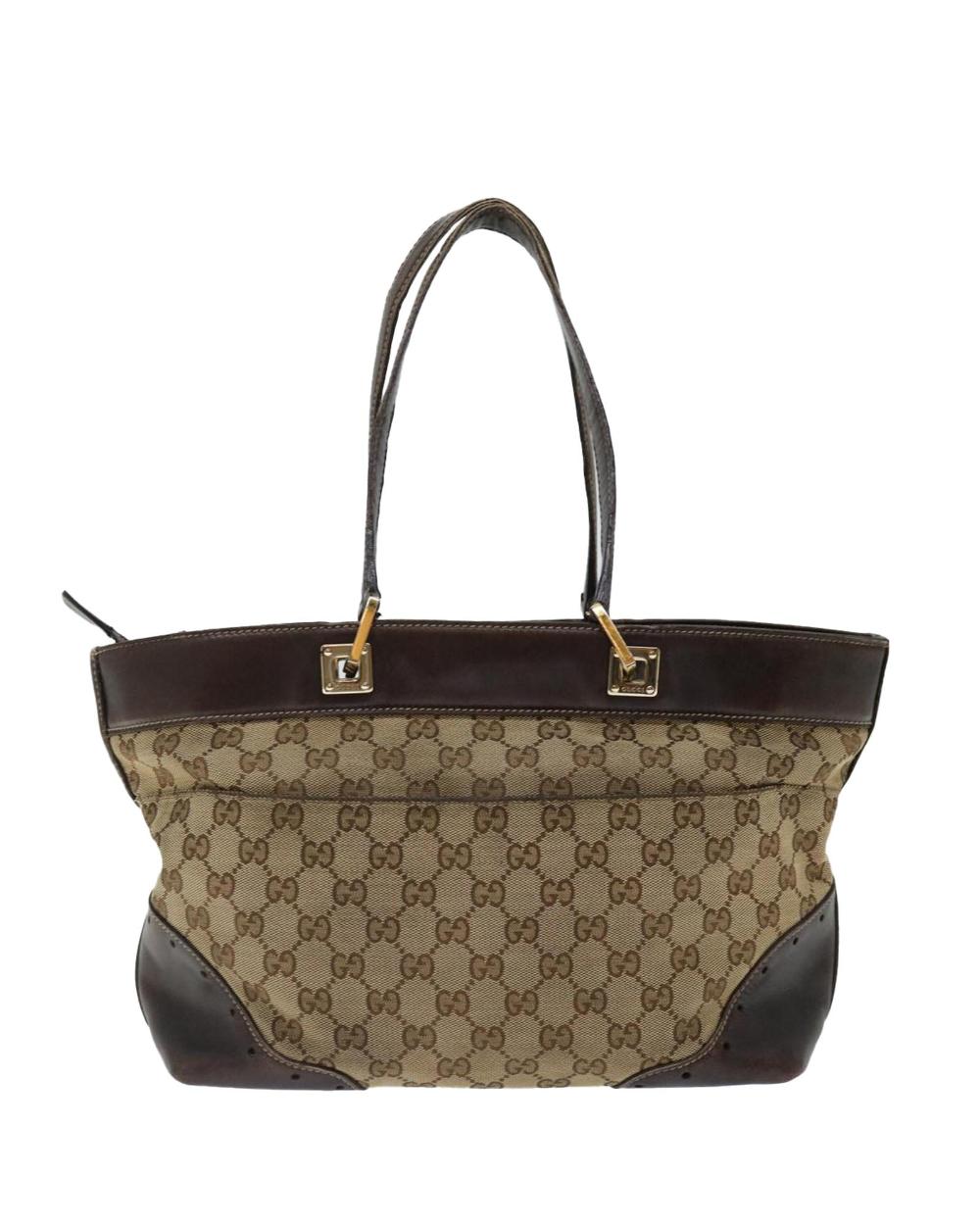 Beige Canvas Gucci Shoulder Bag