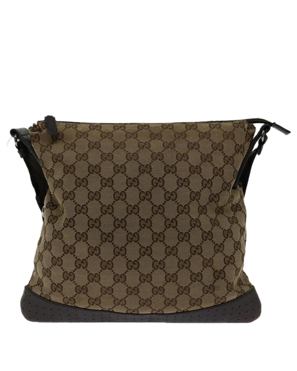 Beige Canvas Gucci Shoulder Bag