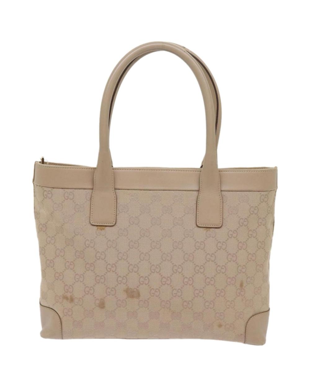 Beige Canvas Gucci Tote