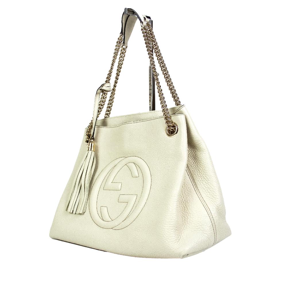 Beige Fabric Gucci Handbag