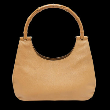 Beige Leather Gucci Bamboo