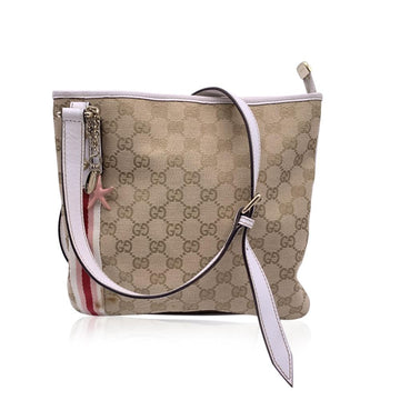 Beige Leather Gucci Messenger Bag