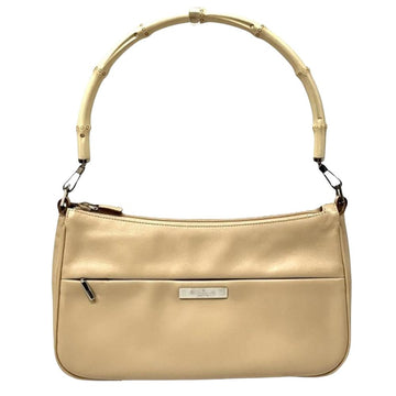 Beige Leather Gucci Bamboo