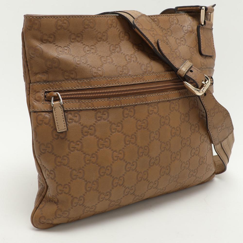 Beige Leather Gucci Shoulder Bag