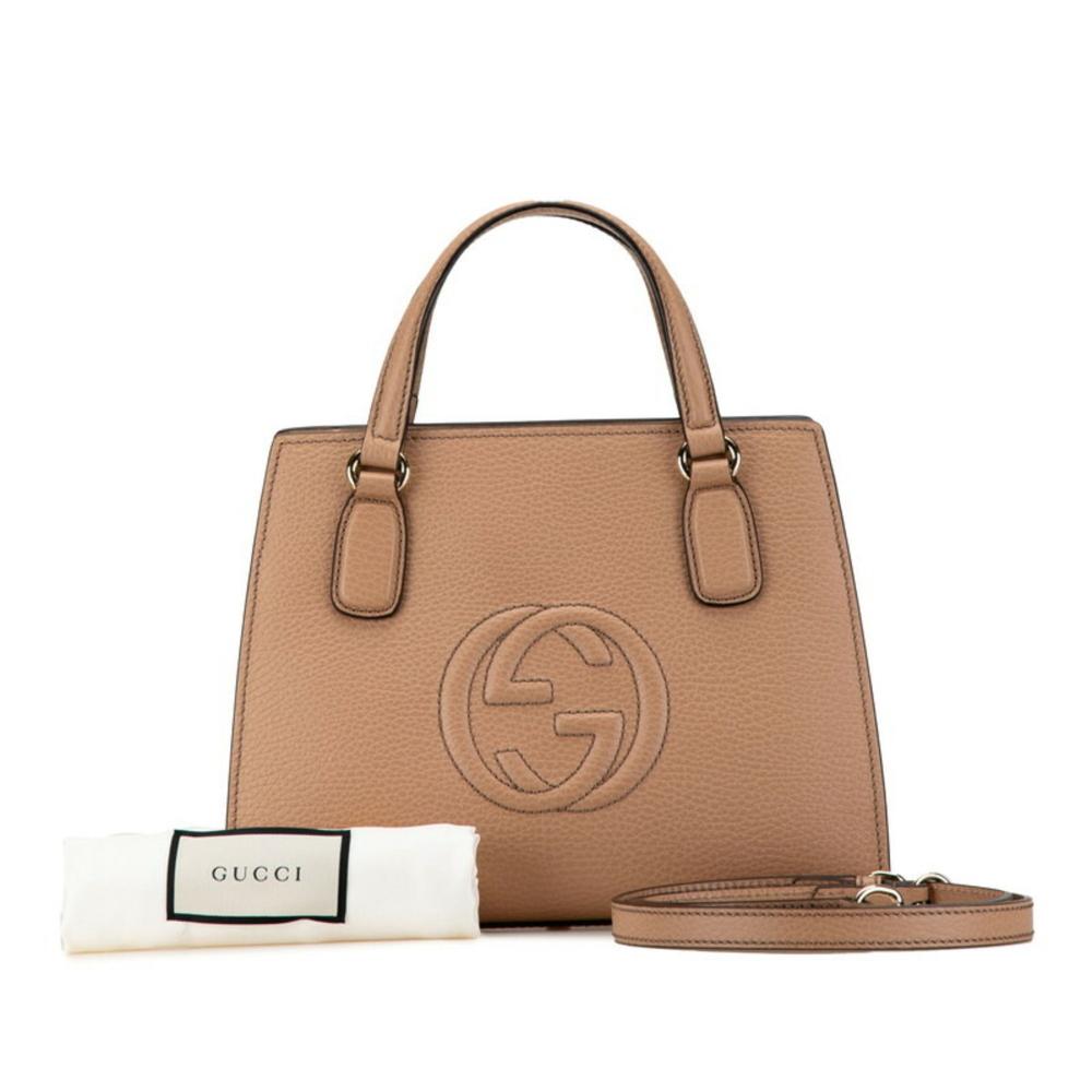 Beige Leather Gucci Handbag