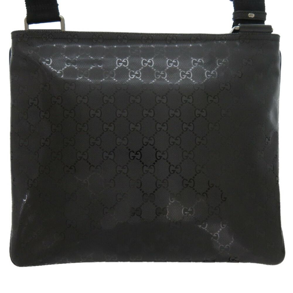 Black Coated Canvas Gucci Shoulder Bag