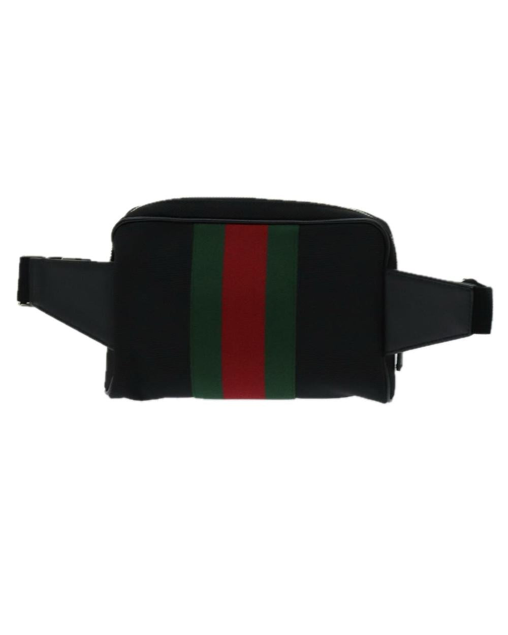 Black Cotton Gucci Belt Bag