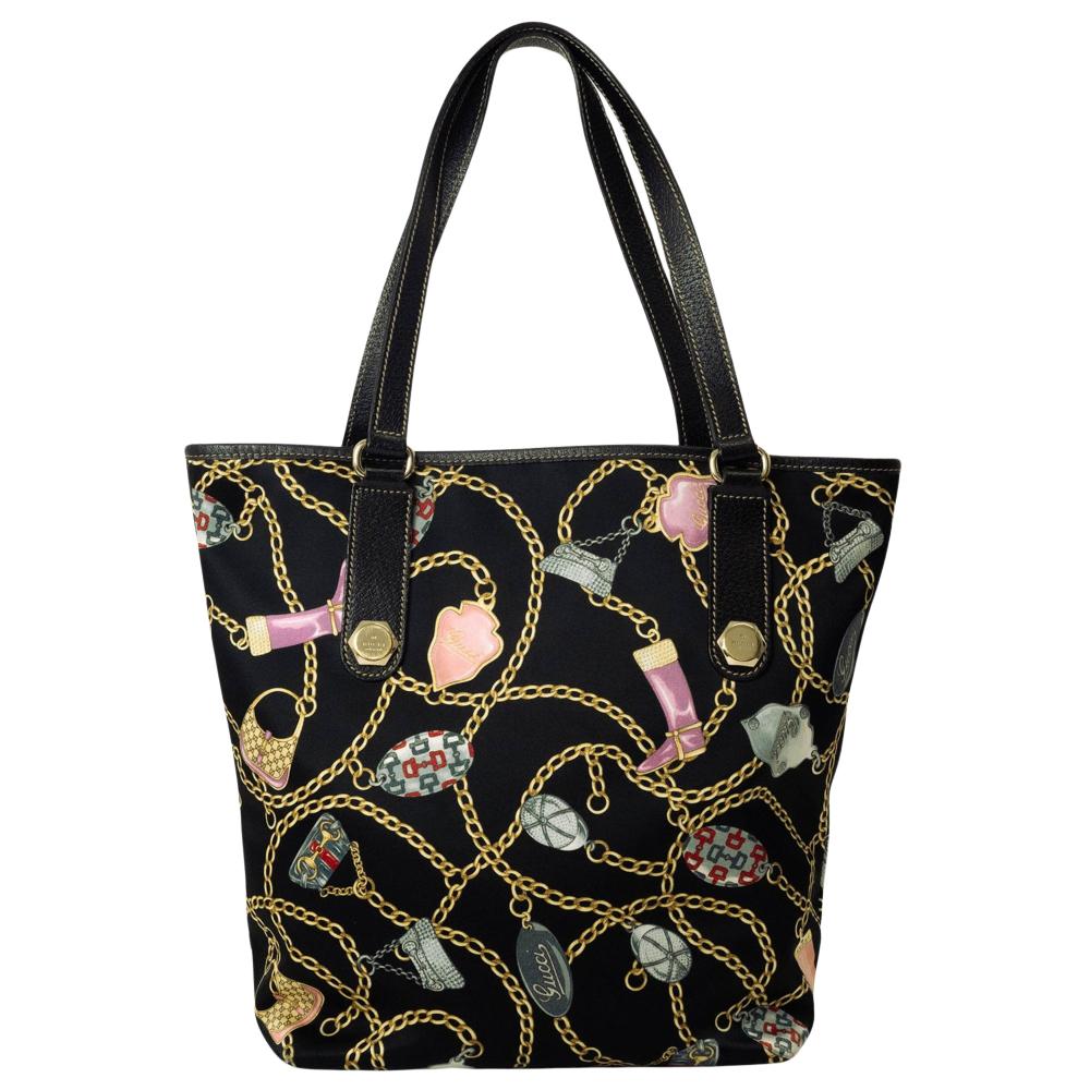 Black Fabric Gucci Tote
