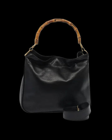 Black Leather Gucci Bamboo