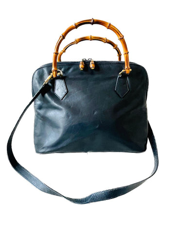 Black Leather Gucci Handbag