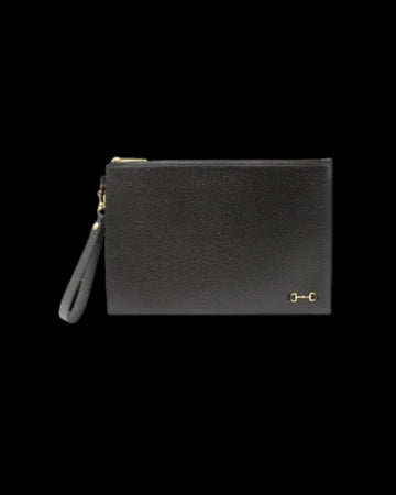 Black Leather Gucci Pouch